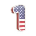 American flag numbers isolated on a white background Royalty Free Stock Photo