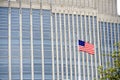 American flag in NYC in front of office building Royalty Free Stock Photo