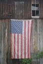 American Flag on Old Barn Royalty Free Stock Photo