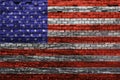 American flag on old brick wall Royalty Free Stock Photo