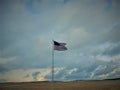 American Flag Old Glory in a field on a winter& x27;s day Royalty Free Stock Photo
