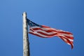 American flag and old pole Royalty Free Stock Photo