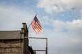 American flag on old wooden ranch Royalty Free Stock Photo