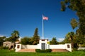 The American Flag over Memorial Cemetery Royalty Free Stock Photo