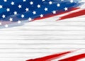 American flag paint on white wood background vector illustration Royalty Free Stock Photo