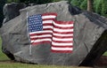 American Flag painted on a boulder