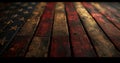 American flag painted old wood texture, There are traces and stains, Feel about history. Royalty Free Stock Photo