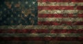 American flag painted old wood texture, There are traces and stains, Feel about history. Royalty Free Stock Photo