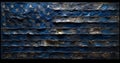 American flag painted old wood texture, There are traces and stains, Feel about history. Royalty Free Stock Photo