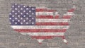 The American flag painted on old brick wall Royalty Free Stock Photo