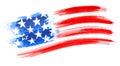 American Flag Painting, brush strokes as a layered vector file Royalty Free Stock Photo