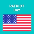 American flag Patriot Day background flat design Card