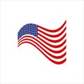 American flag, Patriotic symbol of the USA, Vector illustration of isolates