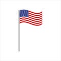 American flag, Patriotic symbol of the USA, Vector illustration of isolates