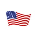 American flag, Patriotic symbol of the USA, Vector illustration of isolates