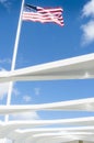 American flag at the pearl harbour memorial oahu hawaii united states Royalty Free Stock Photo