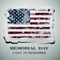 American flag and text memorial day