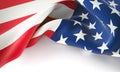 American flag on plain background