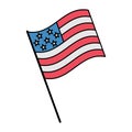 american flag on pole icon design vector Royalty Free Stock Photo