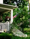 American flag on porch Royalty Free Stock Photo