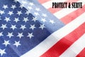 American Flag With Protect & Serve High Quality