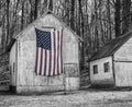 American flag and rural America Royalty Free Stock Photo