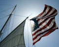 An American Flag on a Sailing Ship Royalty Free Stock Photo