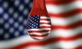 American flag seen trough water droplet Royalty Free Stock Photo