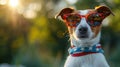 American Flag Shades: Cute Patriotic Dog in Sunglasses Royalty Free Stock Photo