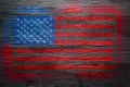 American flag spray painted on old wood Royalty Free Stock Photo