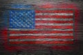 American flag spray painted on old wood Royalty Free Stock Photo