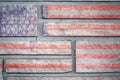 American Flag on Stone Wall Royalty Free Stock Photo