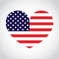 American Flag Styled Heart Shape