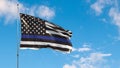 An American flag symbolic of support for law enforcement,usa flag 3d rendering Royalty Free Stock Photo
