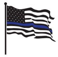 An American flag symbolic of support for law enforcement,usa flag vector Royalty Free Stock Photo