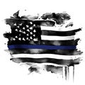 An American flag symbolic of support for law enforcement,usa flag painted watercolor Royalty Free Stock Photo