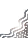 American flag symbols decorative grey corner wave frame. Royalty Free Stock Photo