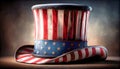 American flag top hat. Generative AI