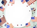 The American flag on a transparent multi-layer background. Happy Independence Day, July 4, USA. Veterans ' Memorial Day Royalty Free Stock Photo