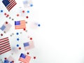 The American flag on a transparent multi-layer background. Happy Independence Day, July 4, USA. Veterans ' Memorial Day Royalty Free Stock Photo