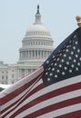 American Flag at U.S. Capitol Royalty Free Stock Photo