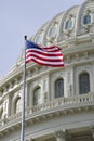 American flag with US Capitol dome detail Royalty Free Stock Photo