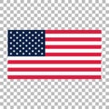 American flag or USA flag vector icon on transparent background Royalty Free Stock Photo