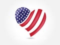 American flag USA love heart shape logo vector Royalty Free Stock Photo