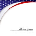 American Flag Vector background for Independence Day and other events Patriotic background with stars and smooth wavy lines Royalty Free Stock Photo