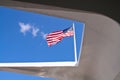 American Flag viewed from the USS Arizona Memorial