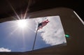 American Flag viewed from the USS Arizona Memorial