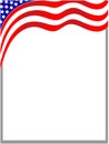 American flag wave background frame