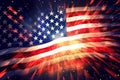 American Flag Wave Close Up for Memorial Day or 4th of July. Ai Generative Royalty Free Stock Photo