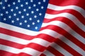 American Flag Wave CloseUp, United States Of America Flat Flag